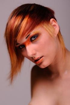 Galeria fryzur - koloryzacja, pomarańczowy rudy